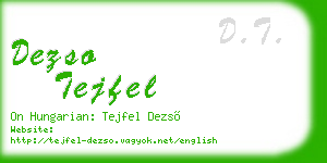 dezso tejfel business card